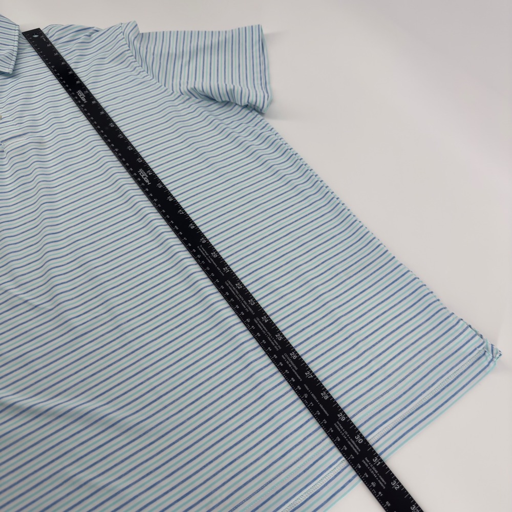 Vineyard Vines Mens XL On The Go Sankaty Polo Shirt Blue Stripe Whale Logo - Picture 7 of 7